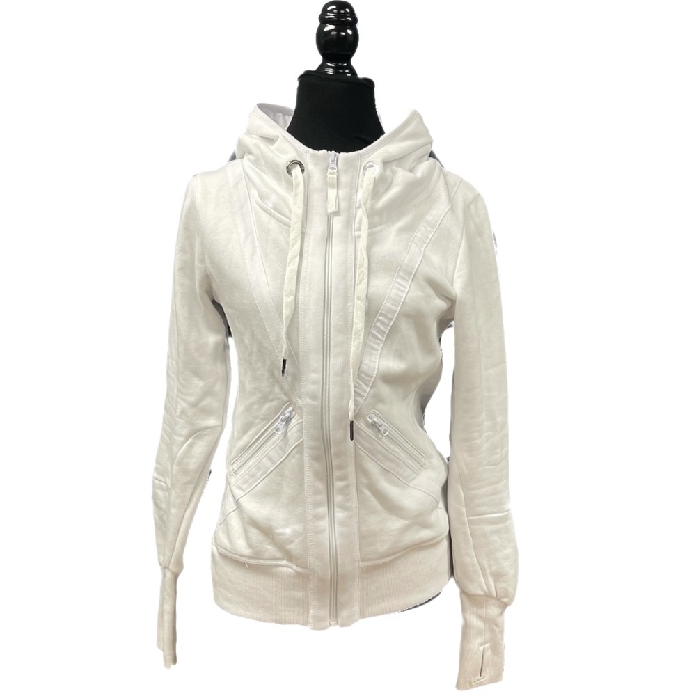 Motion- White hoodie active wear hoodie with thumb holes